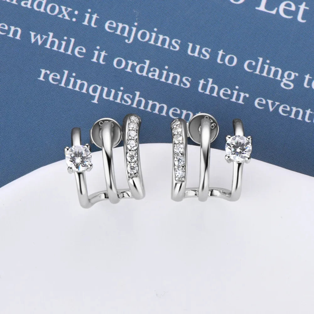 Moissanite 925 Sterling Silver Earrings