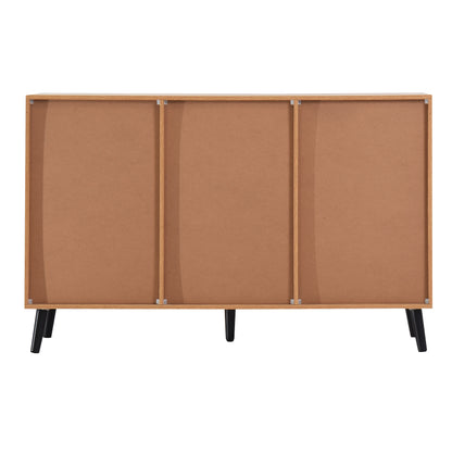Side panel buffet cabinet with storage room, 47.2 "natural wood color kitchen cabinet with 3 drawers and 2 doors