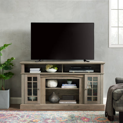 Classic TV Media Stand Modern Entertainment Console for TV Up to 65" with Open and Closed Storage Space Gray Wash
