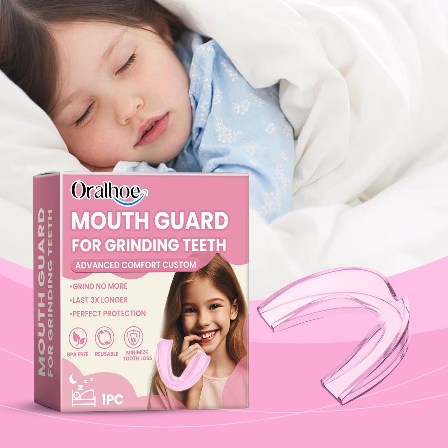 Children's Molar Mouthguard At Night Sleep Anti-Bite Molar Mouthguard Protects Children's Teeth