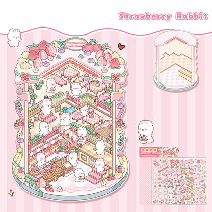 Landscape stickers large 3D stereoscopic scene collage miniature scene ledger stickers DIY stickers