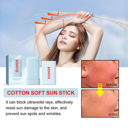 Cotton Soft Protective Rod, Summer Outdoor Resist Uv Moisturizing Refreshing Non-Sticky Comfortable Skin Feeling