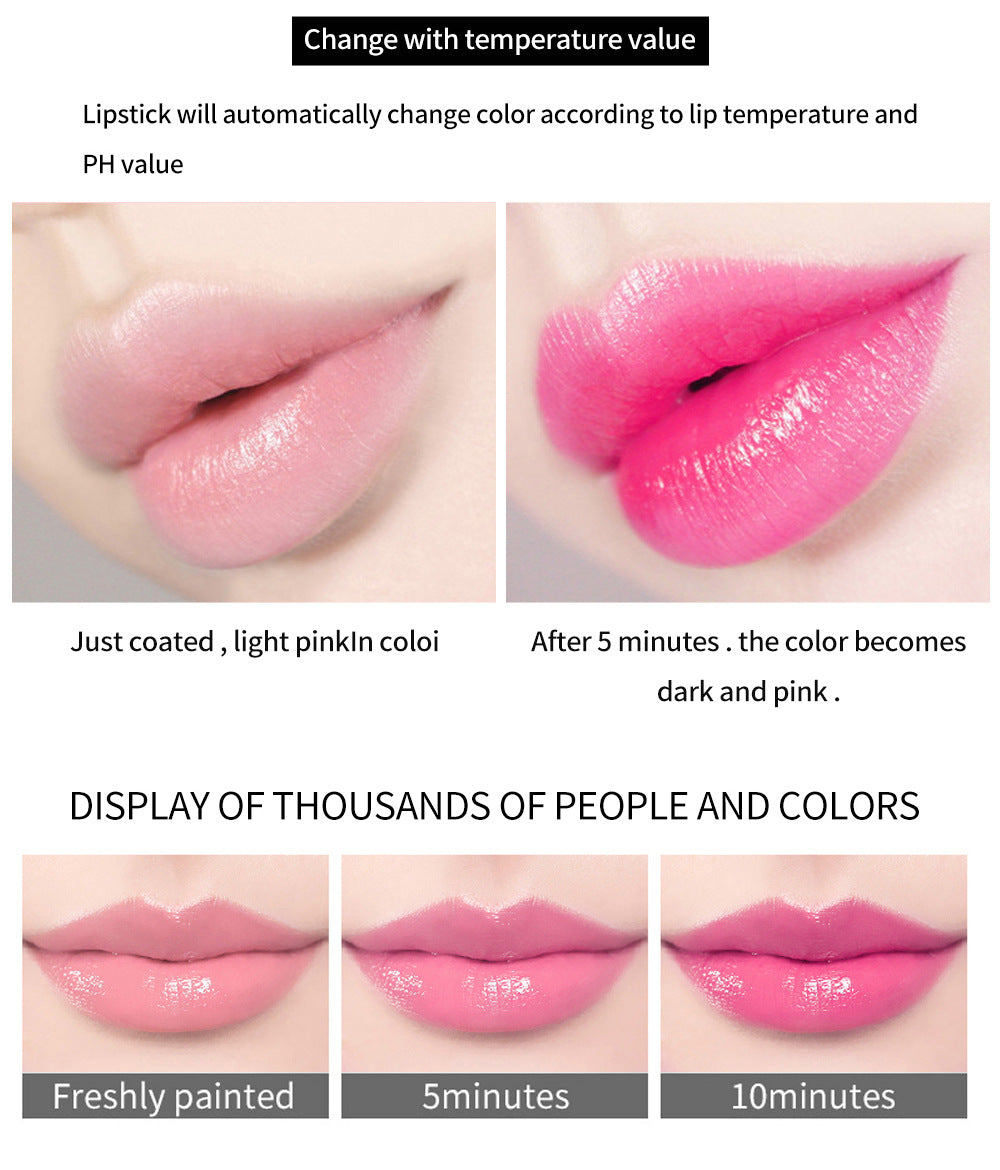HANDAIYAN Warm Lipstick Flower Color Changing Moisturizing Lipstick Is Not Easy To Fade And Does Not Take Off Makeup