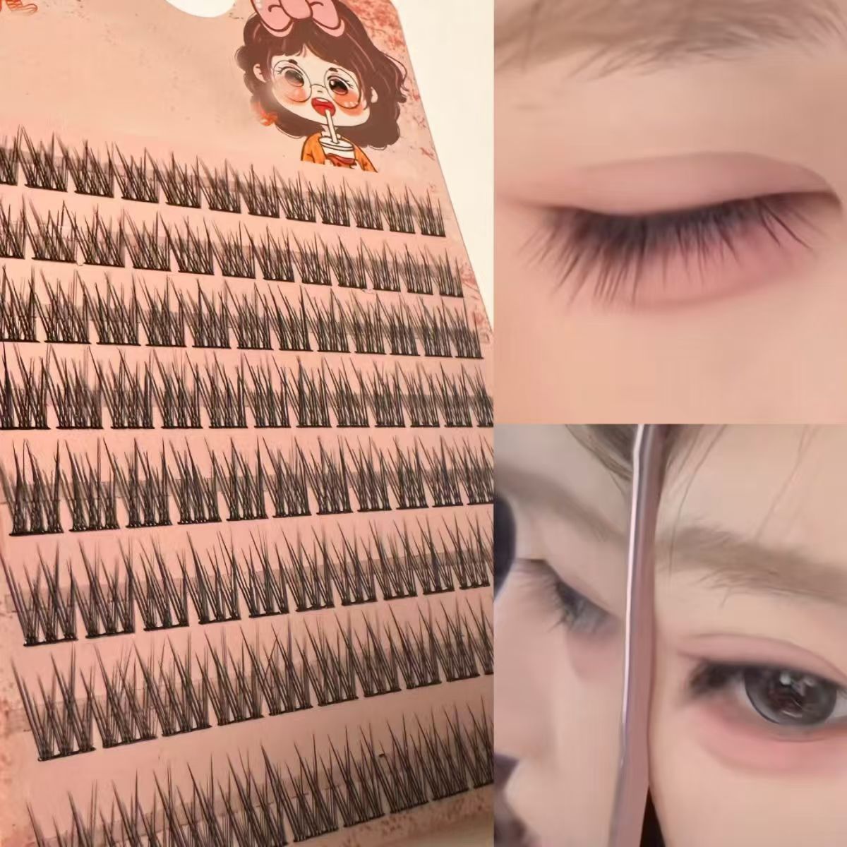Sunflower Comics Pure Desire Eyelash Simulation Natural Thickening Large Segmented Trilogy False Eyelash Laziness