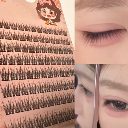 Sunflower Comics Pure Desire Eyelash Simulation Natural Thickening Large Segmented Trilogy False Eyelash Laziness