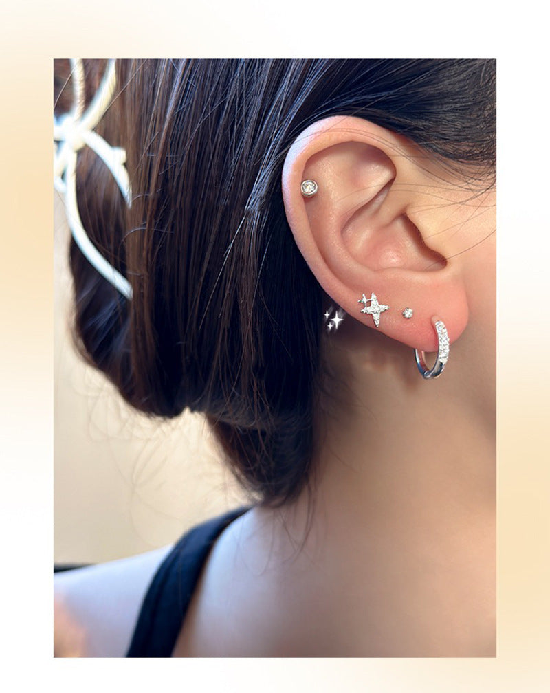 Geometric Rhinestone Zircon Simple Ear Clip
