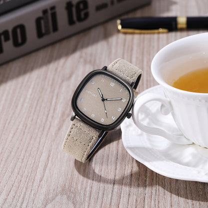 Digital Student Watch Casual Quartz Suede Belt