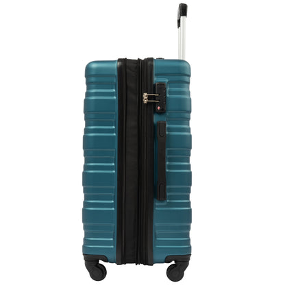 Hardshell Luggage Sets 3 Pcs Spinner Suitcase with TSA Lock Lightweight 20''24''28'' Navy + ABS