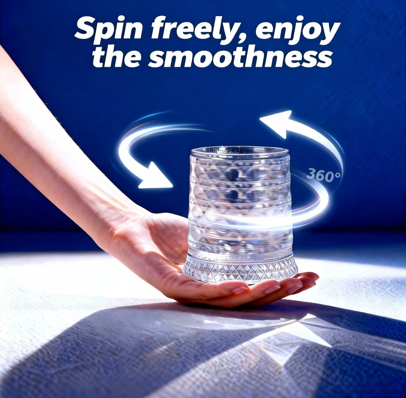 CrystalTwirl Rotating Drink Glass