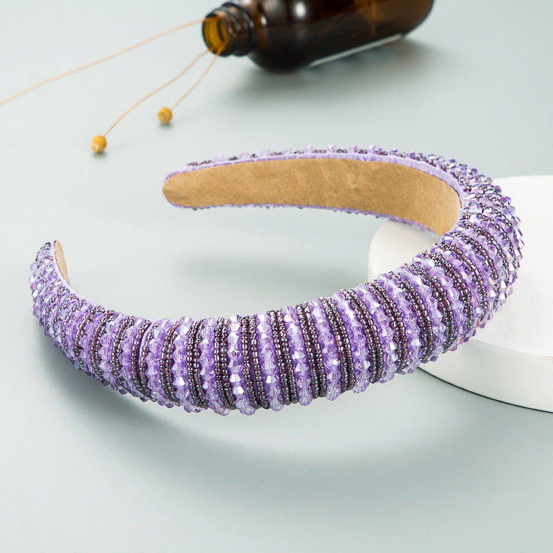 Hair Hoop Hand-woven Beaded Head Hoop Female Baroque Sponge Hair Bundle Korean Face Wash Hair Accessories