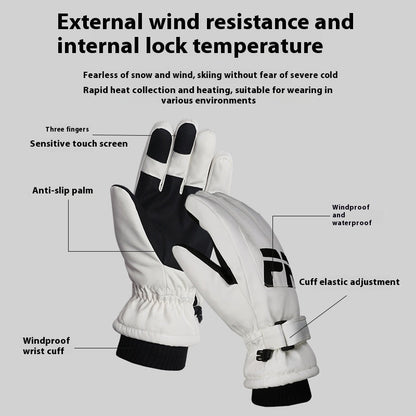 Non-slip Waterproof Fleece Lined Warm Gloves Women