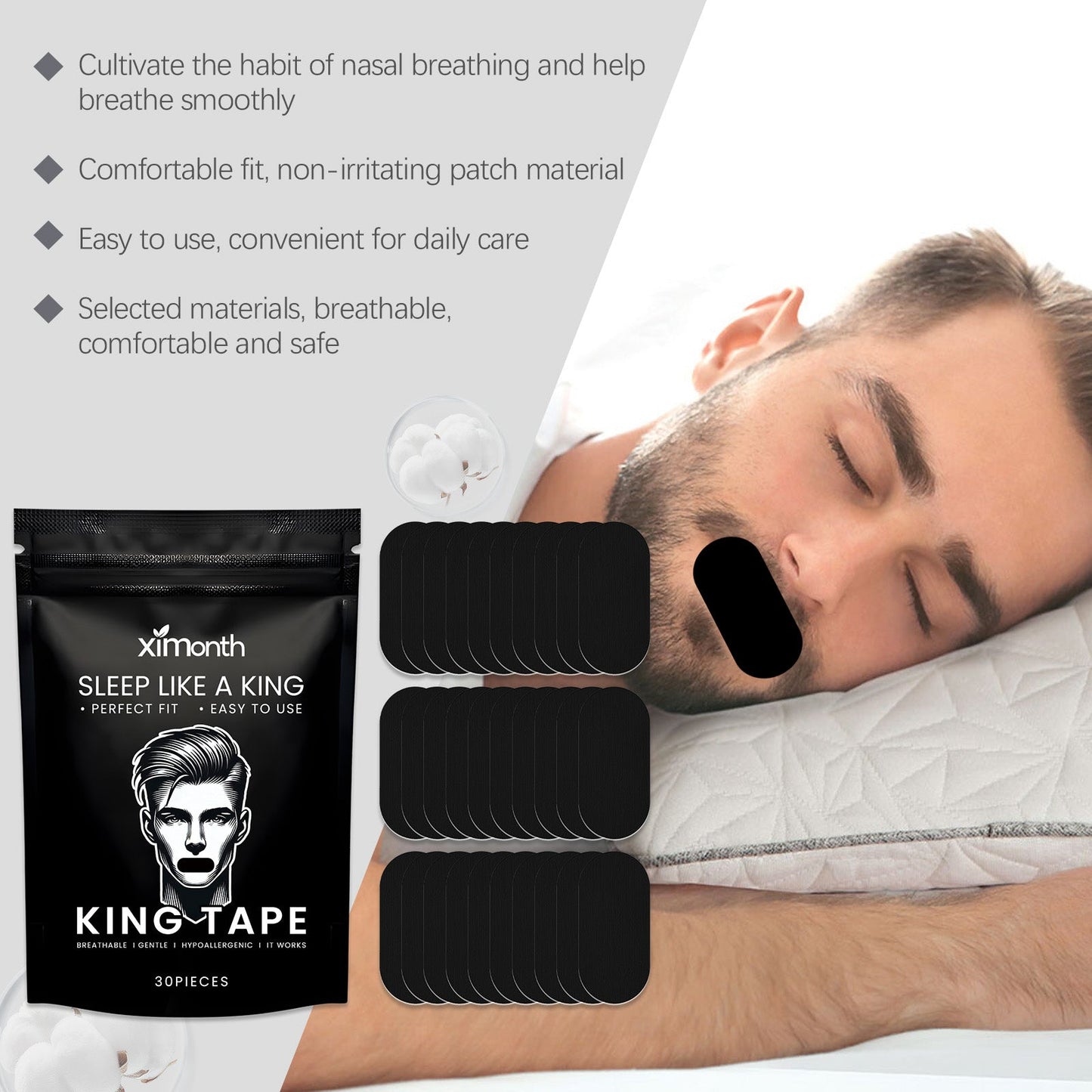 Anti-Snoring Tape Stop Snoring Sleep Tape Pamper Sleep Comfort Breathable Mouth Tape