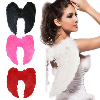 Adult 4 Color Outfit Angel Wing Dress Up Costume Fashion Girls Feather Fairy Pretty Halloween Cosplay Wing Party Supplies