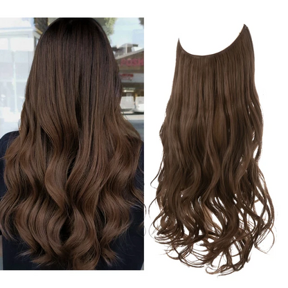 One-piece women's hair extension piece with abundant hair volume U-shaped fishing line invisible and natural long curly hair