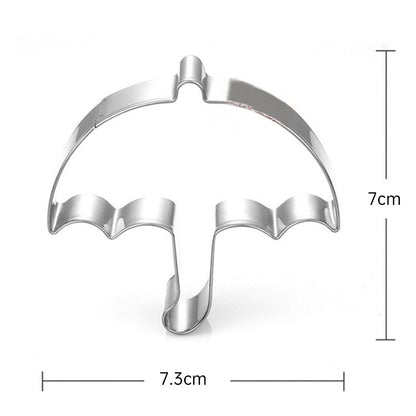 Sugar Candy Tools: Stainless Cutters, Choco Molds, Umbrella Cutter, 6 - pce Biscuit Kit for Fam & Party