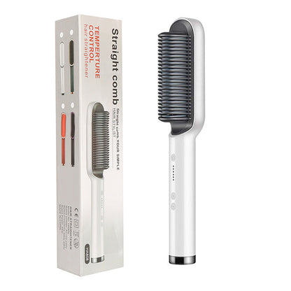 2 In 1 Hair Straightener Hot Comb Curling Brush