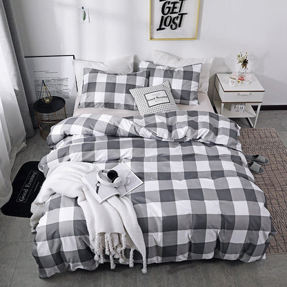 Printed Four-piece Eyelashes Bedding Set