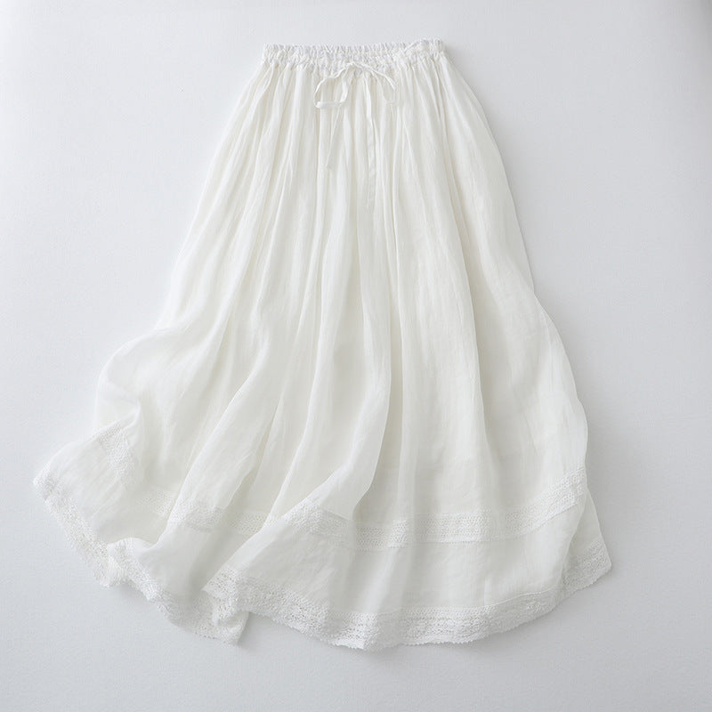 Fashionable Elastic Waist Double-layer Dress For Women