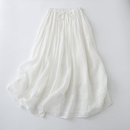 Fashionable Elastic Waist Double-layer Dress For Women