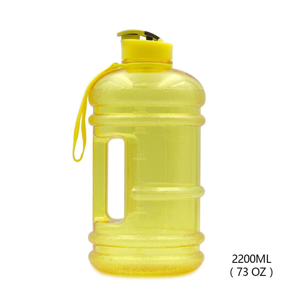 2.2L Gym Large Capacity PETG Sports Bottle Plastic Dumbbell Water Bottle Portable Bucket Cup