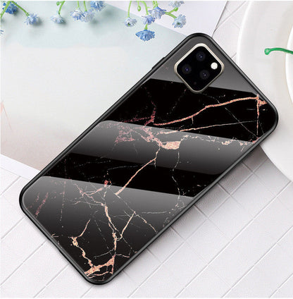 Marbled glass phone case
