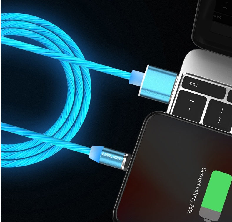 LED Magnetic USB Cable Type-C Micro Fast Charging