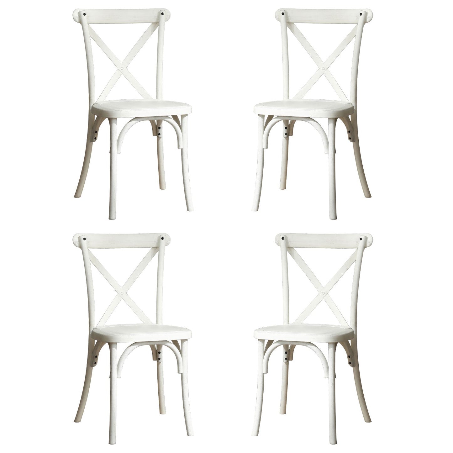 4-Pack Resin X-Back Chair, Mid Century Chair Modern Farmhouse Cross Back Chair for Kitchen ,Lime Wash
