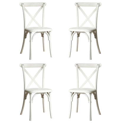 4-Pack Resin X-Back Chair, Mid Century Chair Modern Farmhouse Cross Back Chair for Kitchen ,Lime Wash