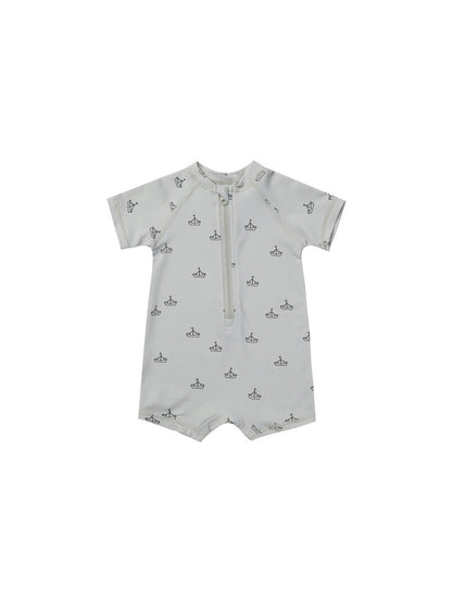 Boys And Girls Baby Short Sleeve Quick-drying Printing One-piece Swimsuit