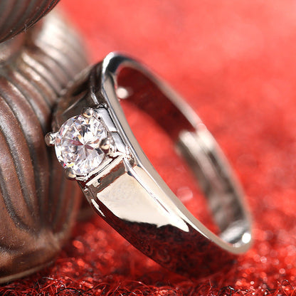SATINE Six-Claw Moissanite Couple Rings