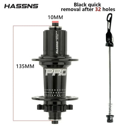 HASSNS PRO7 MTB Hub 32 Holes Bearing Bike Freehub Rear Hub Quick Release 32H Four Palin 7 8 9 10 11 12 Speed 6 Pawl Hubs