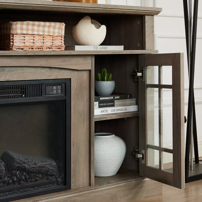 Classic TV Media Stand Modern Entertainment Console with 23" Fireplace Inset for TV Up