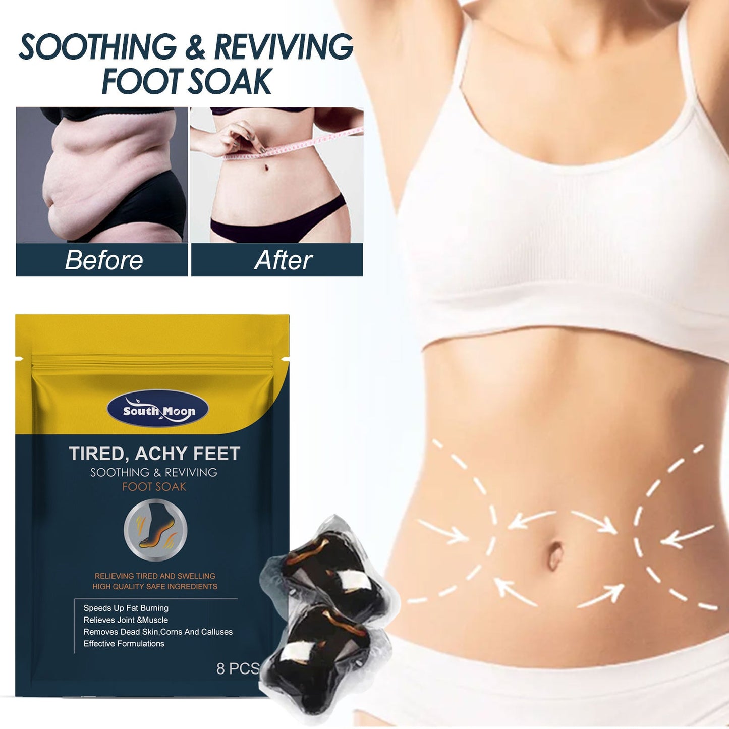 Soothing & Reviving Foot Soak, Slimming Body Sculpting Relieves Venous Joint Pain Body Care Foot Bath Gel