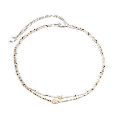Ocean Wind Body Chain Rice Bead Double Waist Chain Sea Star Animal Bead Body Chain