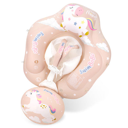 Swimbobo Baby Swimming Ring Lying Ring Children's Swimming Ring Armpit Ring Sunscreen Shade Pink Pony