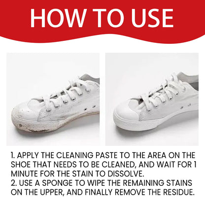 Shoe Cleaner Cream, Shoes Yellow Edge Decontamination Whitening Wash Clean A Wipe That Is White Paste