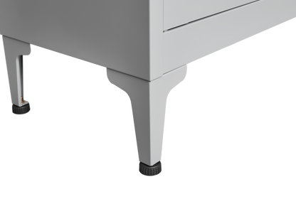 Grey metal kitchen storage cabinet, kitchen pantry storage cabinet with door and shelf, adjustable leveling feet
