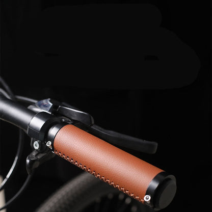 Mountain Bike Handlebar Sleeve Fiber Leather Surface Lock Shock-Absorbing Non-Slip Vice Handle Handlebar Grip Riding Accessories