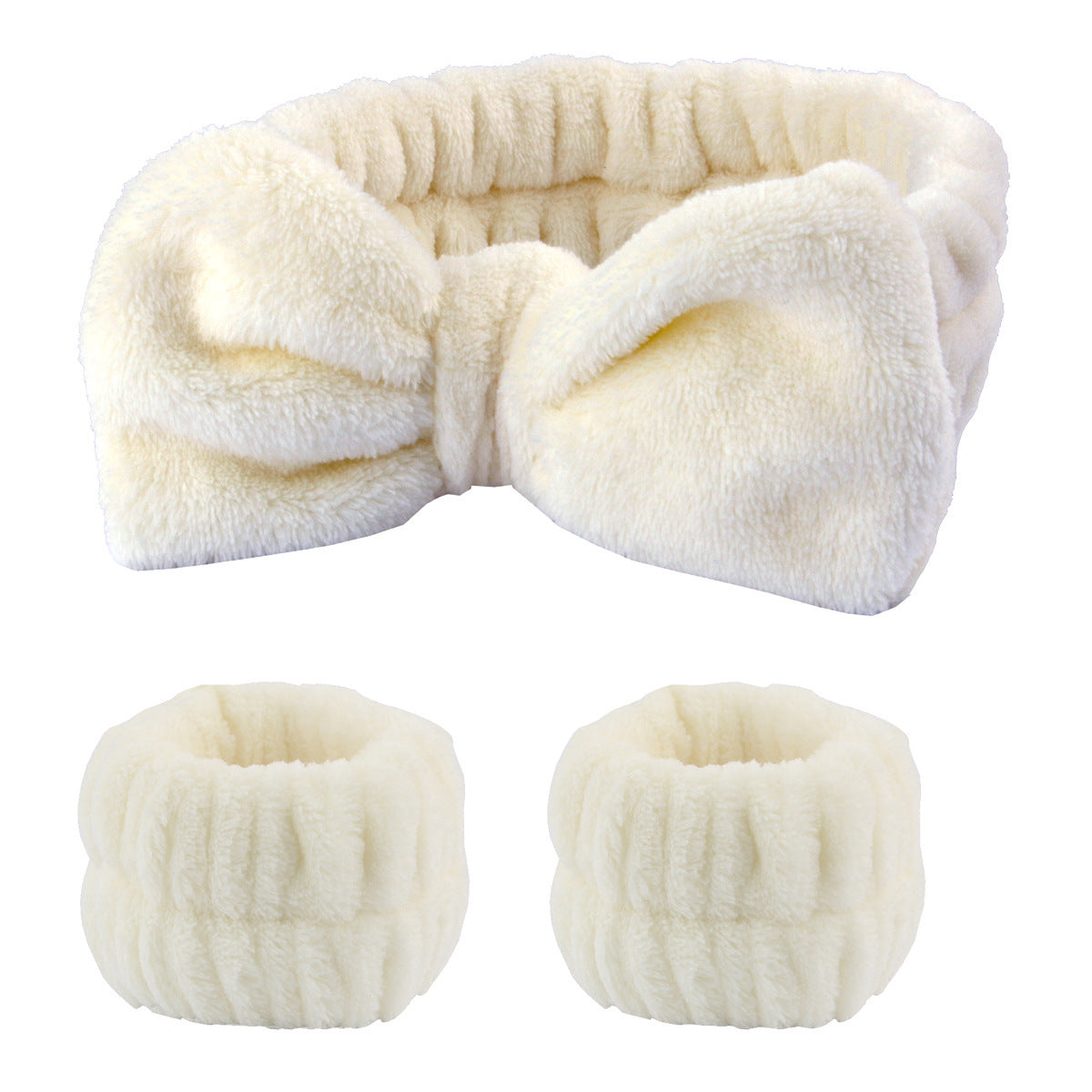 Wash face headband waterproof wrist strap set butterfly bow simple headband wrist 3-piece set