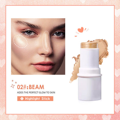 QIBEST Multifunctional Makeup Stick Highlighter Blush Contouring Balm Lip Stick Rouge Pen Lipstick