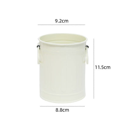 Cylindrical wrought iron pen holder DIY creative desktop storage bucket multifunctional stationery pen holder
