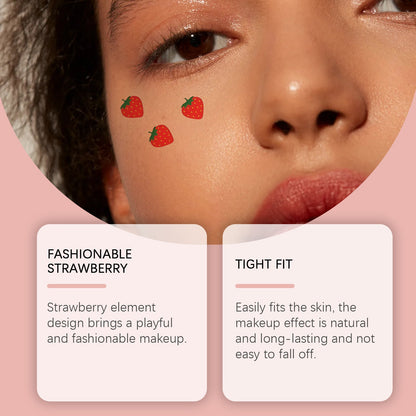 Strawberry Makeup Patch Pie Eye Makeup Patch Face Embellishment Patch Face Embellishment Strawberry Sticker