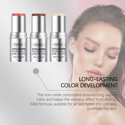 Collagen Makeup Stick Moisturizes Natural Multicolor Blush Stick