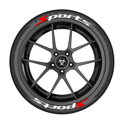 SPORTS series car tire letter sticker DIY sticker personalized modification sticker 3D three-dimensional all-in-ode tire sticker