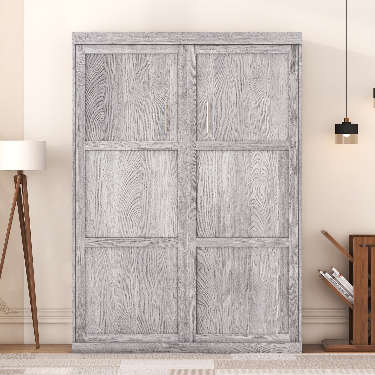 Full Size Murphy Bed, can be Folded into a Cabinet Gray