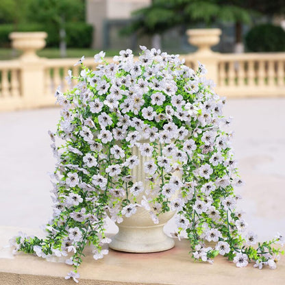 Purple hanging artificial flowers, vines for wedding arch, home, garden, party, autumn decor, fake eucalyptus, plant decor, 2 pc