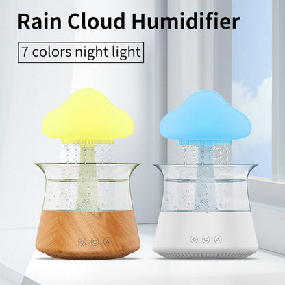 New Designed Cool Mist Essential Oil 7 Colors LED Night Light Wood Grain Cloud Rain Water Air Humidifier