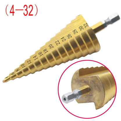 Hexagon Shank Straight Groove Step Drill Pagoda Drill Step High Speed Steel 4241 Drill Bit Set 4-32 4-20 4-12