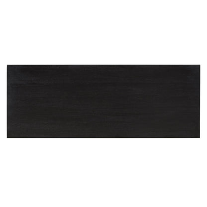 48-Inch Rustic Vintage Console Table --- Farmhouse Style Entryway Table with Open Shelf and Sturdy Construction (Black)