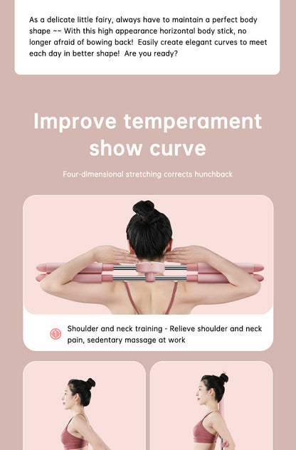 Adjustable open back shoulder stick correct hunchback correction cross yoga stick for corrective posture